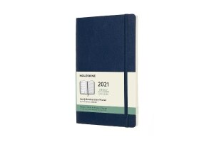 Moleskine 2021 Weekly Planner, 12M, Large, Sapphire Blue, Soft Cover (5 x 8.25)