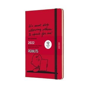 Moleskine 2022 Peanuts Weekly Planner, 12M, Large, Scarlet Red, Hard Cover (5 x 8.25)