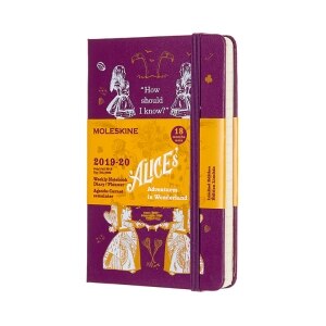 Moleskine 2019-20 Alice Wonder Weekly Planner, 18M, Pocket, Purple, Hard Cover (3.5 x 5.5)