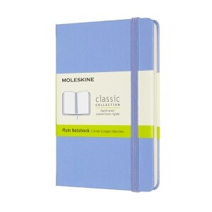 Moleskine Classic Notebook, Pocket, Plain, Hydrangea Blue, Hard Cover (3.5 x 5.5)