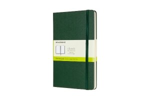 Moleskine Notebook, Large, Plain, Myrtle Green, Hard (5 x 8.25)