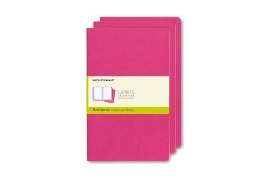 Moleskine Cahier Journal, Large, Plain, Kinetic Pink (8.25 x 5)