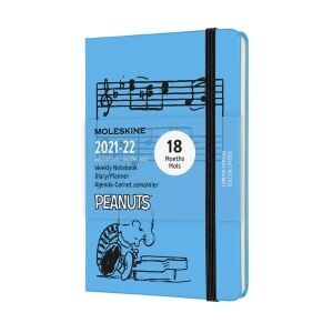 Moleskine 2021-2022 Peanuts Weekly Planner, 18M, Pocket, Blue, Hard Cover (3.5 x 5.5)