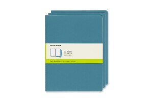 Moleskine Cahier Journal, Extra Large, Plain, Brisk Blue (7.5 x 9.75)