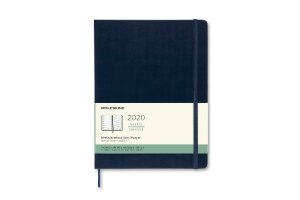 Moleskine 2020 Weekly Planner, 12M, Extra Large, Sapphire Blue, Hard Cover (7.5 x 9.75)