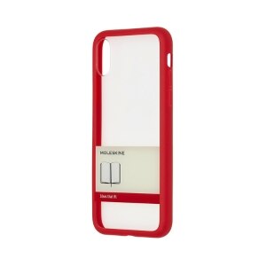 Moleskine Smartphone Case, Transparent Paperband Hard Case Scarlet Red, iPhone X (2.75 x 5.5 x .5)