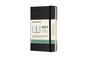 Moleskine 2020-21 Weekly Horizontal Planner, 18M, Pocket, Black, Hard Cover (3 x 5.5)