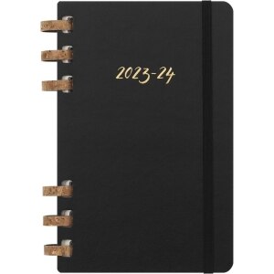 Moleskine 2024 Spiral Academic Planner, 12M, Large, Black, Hard Cover (5 x 8.25)