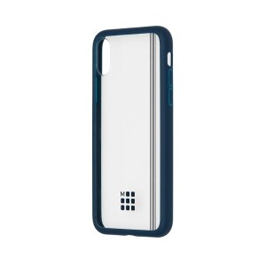 Moleskine Smartphone Case, Transparent Elastic Hard Case Steel Blue, iPhone X (2.75 x 5.5 x .5)