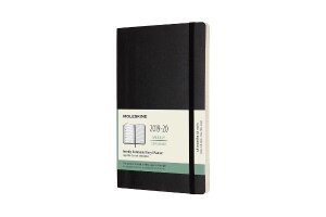 Moleskine 2019-20 Weekly Planner, 18M, Large, Black, Soft Cover (5 x 8.25)