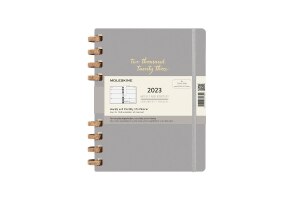 Moleskine 2023 Spiral Planner, 12M, Extra Large, Remake Smoke, Hard Cover (7.5 x 10)