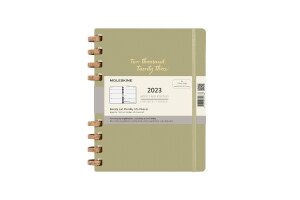 Moleskine 2023 Spiral Planner, 12M, Extra Large, Crush Olive, Hard Cover (7.5 x 10)