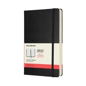 Moleskine 2022  Daily Planner, 12M, Large, Black , Hard Cover (5 x 8.25)