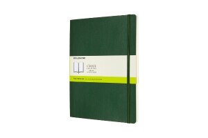 Moleskine Notebook, Extra Large, Plain, Myrtle Green, Soft Cover (7.5 x 9.75)