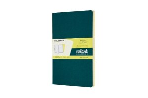 Moleskine Volant Journal, Large, Ruled, Pine Green/Lemon Yellow (5 x 8.25)