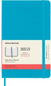 Moleskine 2023 Daily Planner, 18M, Large, Manganese Blue, Hard Cover (5 x 8.25)