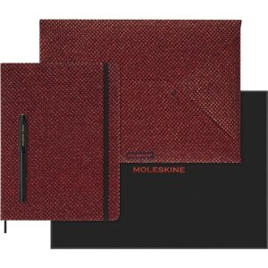 Moleskine Limited Edition Notebook Holiday Shine, Extra Large, Ruled, Metallic Red, Hard Cover (7.5 x 10)