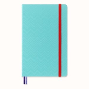 Moleskine Limited Edition 2023 Daily Planner Missoni, 12M, Large, Light Blue, Hard Cover (5 x 8.25)