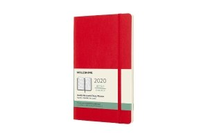 Moleskine 2020 Weekly Horizontal Planner, 12M, Large, Scarlet Red, Soft Cover (5 x 8.25)