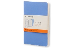 Moleskine Volant Journal (Set of 2), Pocket, Ruled, Powder Blue, Royal Blue, Soft Cover (3.5 x 5.5)