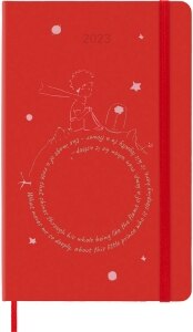 Moleskine Limited Edition 2023 Weekly Notebook Planner Petit Prince, 12M, Large, Rose, Hard Cover (5 x 8.25)