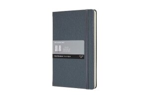 Moleskine Leather Notebook Large Ruled Hard Cover Avio Blue (5 x 8.25)