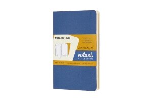 Moleskine Volant Journal, Pocket, Plain, Forget-Me-Not Blue/Amber Yellow (3.5 x 5.5)