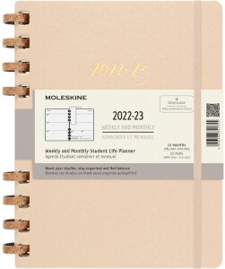 Moleskine 2022-2023 Spiral Academic Planner, 12M, Extra Large, Remake Sand, Hard Cover (7.5 x 10)