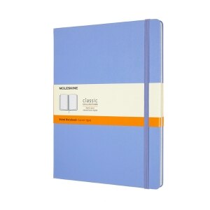 Moleskine Classic Notebook, Extra Large, Ruled, Hydrangea Blue, Hard Cover (7.5 X 9.75)