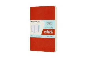 Moleskine Volant Journal, Pocket, Ruled, Coral Orange/Aquamarine Blue (3.5 x 5.5)