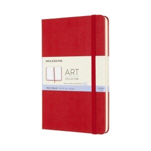 Moleskine Art Sketchbook, Medium, Scarlet Red (4.5 x 7)