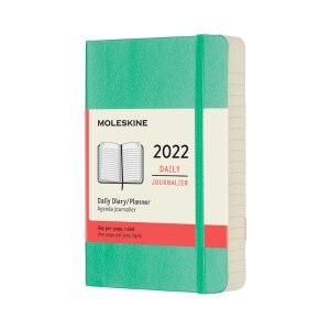 Moleskine 2022 Daily Planner, 12M, Pocket, Ice Green, Soft Cover (3.5 x 5.5)