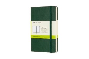 Moleskine Notebook, Pocket, Plain, Myrtle Green, Hard Cover (3.5 x 5.5)