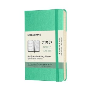 Moleskine 2021-2022 Weekly Planner, 18M, Pocket, Ice Green, Hard Cover (3.5 x 5.5)