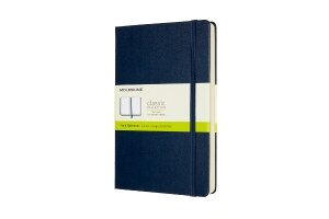 Moleskine Notebook, Expanded, Large, Plain, Sapphire Blue, Hard Cover (5 x 8.25)