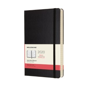 Moleskine 2020 Daily Planner, 12M, Large, Black, Hard Cover (5 x 8.25)