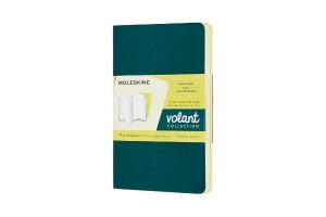 Moleskine Volant Journal, Pocket, Plain, Pine Green/Lemon Yellow (3.5 x 5.5)