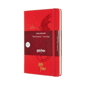 Moleskine Limited Edition Notebook Harry Potter, Large, Ruled, Book 4, Geranium Red (5 x 8.25)