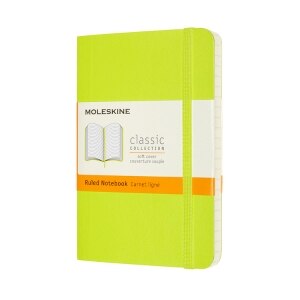 Moleskine Classic Notebook, Pocket, Ruled, Lemon Green, Soft Cover (3.5 X 5.5)