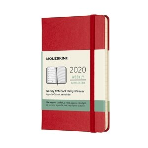 Moleskine 2020 Weekly Planner, 12M, Pocket, Scarlet Red, Hard Cover (3.5 x 5.5)