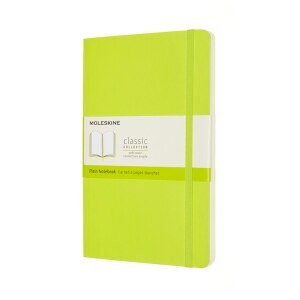 Moleskine Classic Notebook, Large, Plain, Lemon Green, Soft Cover (5 x 8.25)