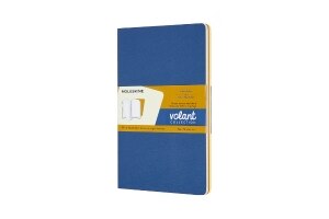 Moleskine Volant Journal, Large, Plain, Forget-Me-Not Blue/Amber Yellow (5 x 8.25)