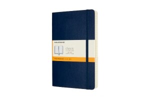 Moleskine Notebook, Expanded, Large, Ruled, Sapphire Blue, Soft Cover (5 x 8.25)