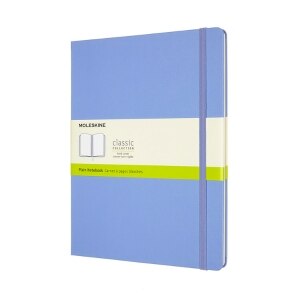 Moleskine Classic Notebook, Extra Large, Plain, Hydrangea Blue, Hard Cover (7.5 x 9.75)