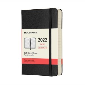 Moleskine 2022  Daily Planner, 12M, Pocket, Black, Hard Cover (3.5 x 5.5)