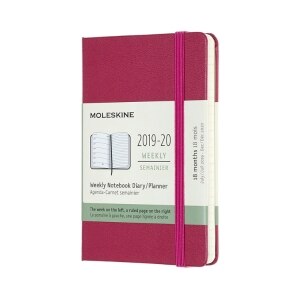 Moleskine 2019-20 Weekly Planner, 18M, Pocket, Snappy Pink, Hard Cover (3.5 x 5.5)