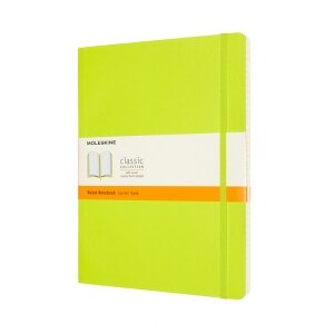 Moleskine Classic Notebook, Extra Large, Ruled, Lemon Green, Soft Cover (7.5 X 9.75)