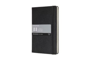 Moleskine Leather Notebook Large Ruled Hard Cover Black (5 x 8.25)