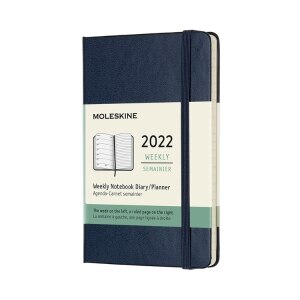 Moleskine 2022  Weekly Planner, 12M, Pocket, Sapphire Blue, Hard Cover (3.5 x 5.5)