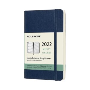 Moleskine 2022  Weekly Planner, 12M, Pocket, Sapphire Blue, Soft Cover (3.5 x 5.5)